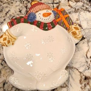 GUC Fitz and Floyd Snowman Plate